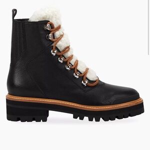 Marc Fisher LTD Izzie Shearling-Lined Leather Work Boots
 size: 10